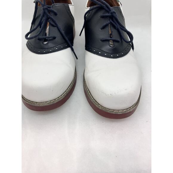 Women's School Issue Upper Class Oxford Shoes White/Black Saddle (Sz 10.5) - Picture 4 of 16